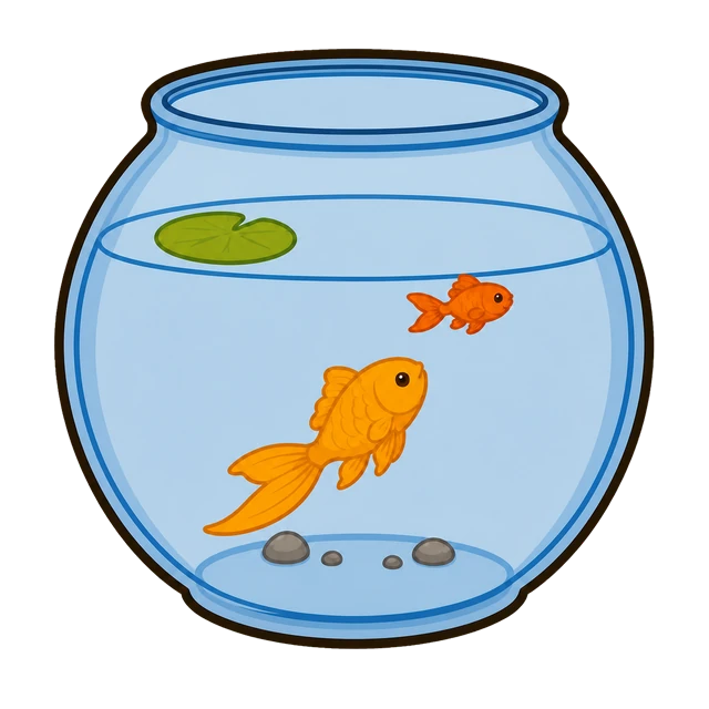 ガラスの金魚鉢
