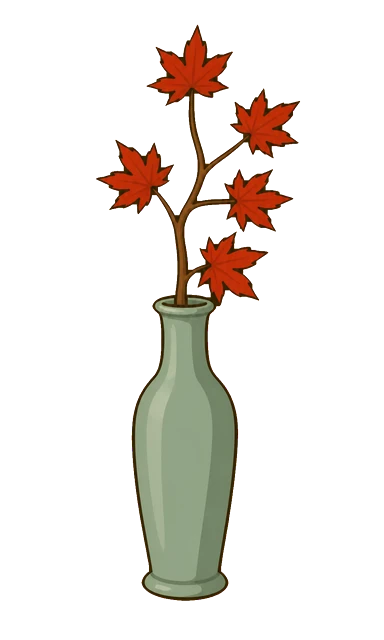 赤もみじの花びん